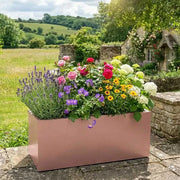 75cm Zinc Galvanised Rose Gold Finish Trough Planter